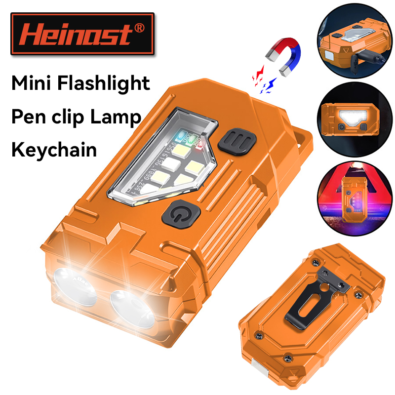 Keychain Flashlight - Mini Keychain EDC Flashlight Rechargeable Magnetic