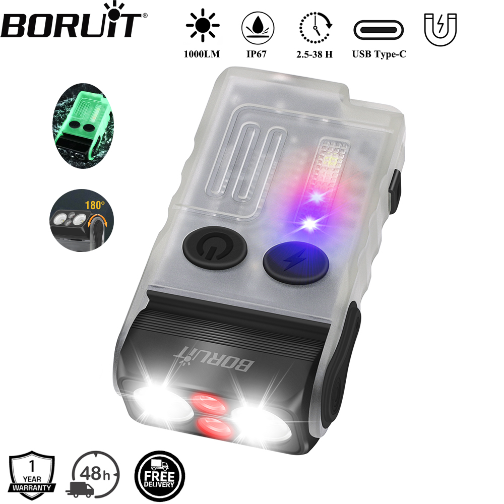 Keychain Flashlight - BORUiT V20 Buzzer EDC LED Keychain