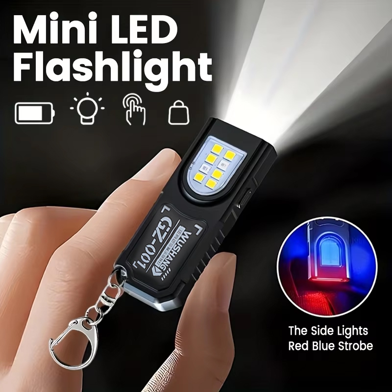 Keychain Flashlight - Multifunctional Keychain Flashlight USB Rechargeable Mini