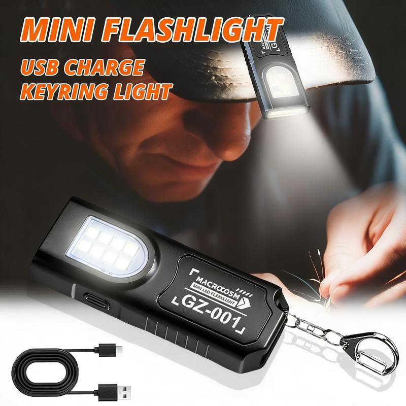 Keychain Flashlight - LED Keychain Flashlight Type C Rechargeable