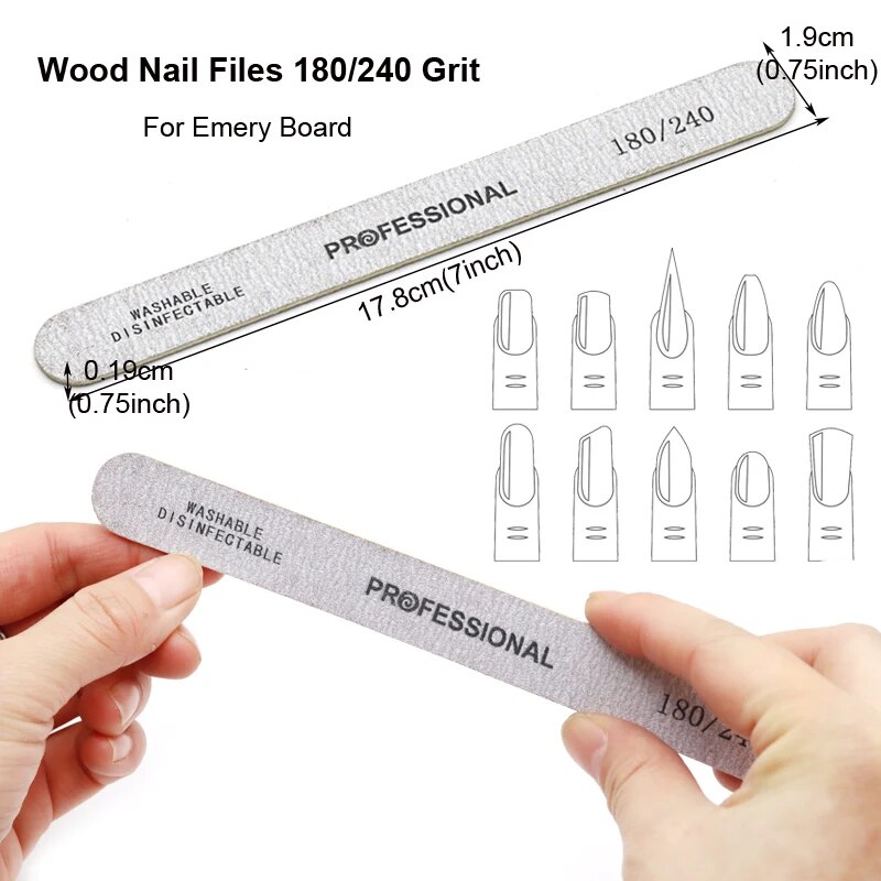 100Pcs Wooden Nail File Profes - đánh giá và giá Nail File Titanium