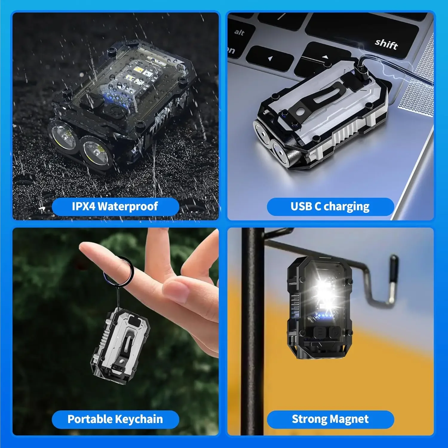 Clip-On Flashlight Rechargeabl - đánh giá và giá Keychain Flashlight