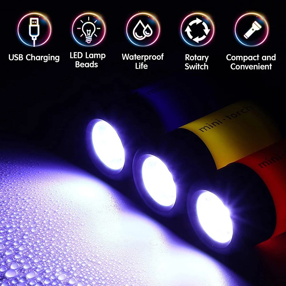 USB Rechargeable Camping Mini  - đánh giá và giá Keychain Flashlight
