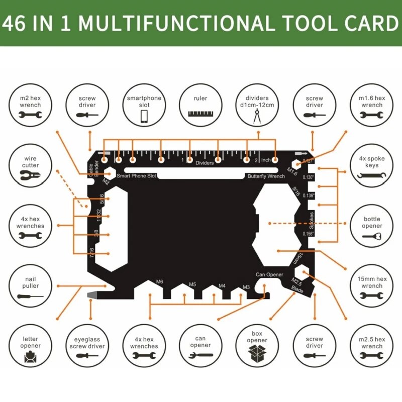 Multi Tool 46 in 1 Credit Card - đánh giá và giá Multitool Credit Card
