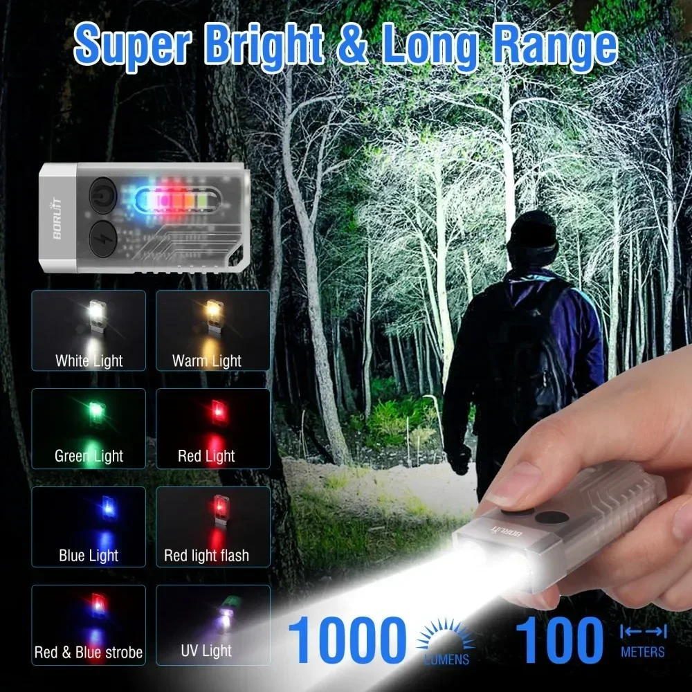 BORUiT V10 Keychain UV LED EDC - đánh giá và giá Keychain Flashlight