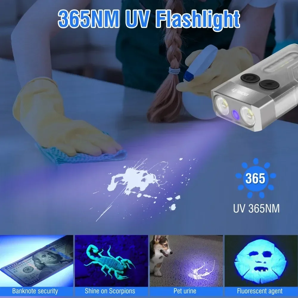 BORUiT V10 Keychain UV LED EDC - đánh giá và giá Keychain Flashlight