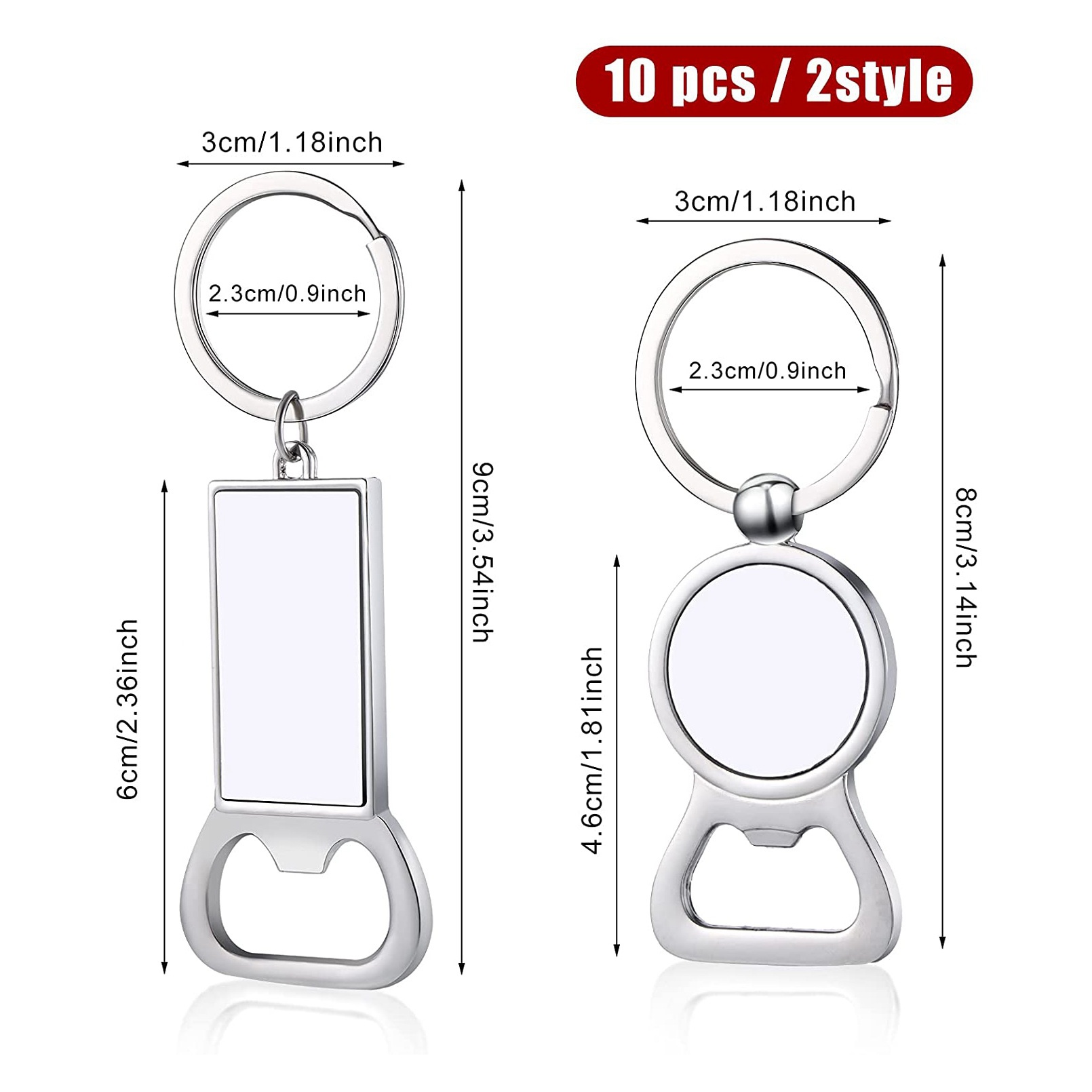 AED7-10 Pcs Sublimation Blank  - đánh giá và giá Bottle Opener Keyring